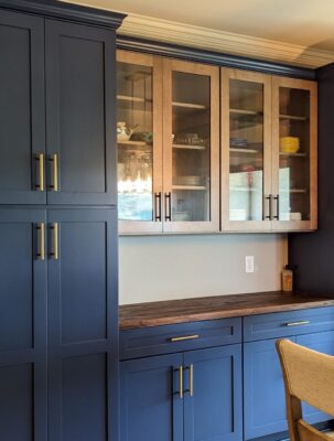 blue shaker door style kitchen cabinets