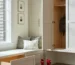 White linen colors cabinets for storage