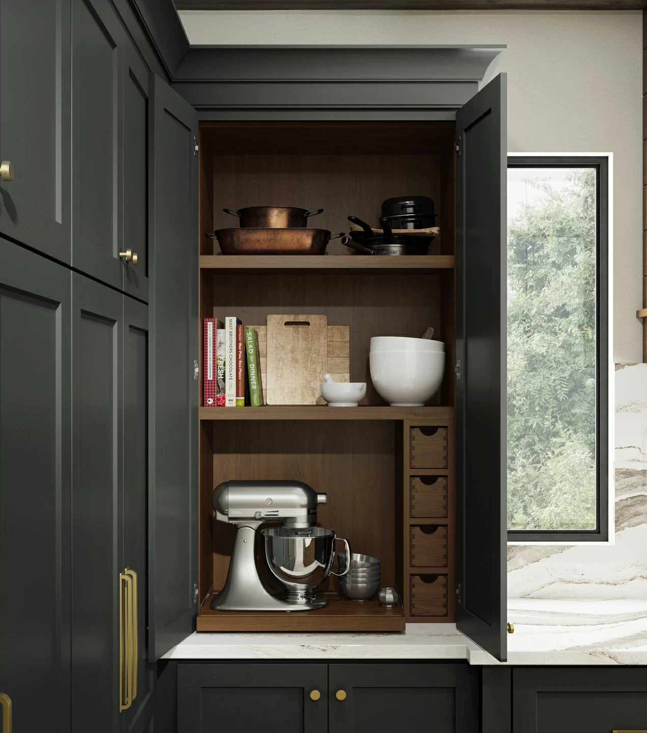 larder cabinet organization